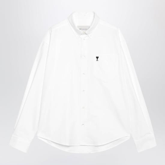 26FW 아미 스몰 하트 로고 박시 자수 셔츠 HSH822CO0031 White