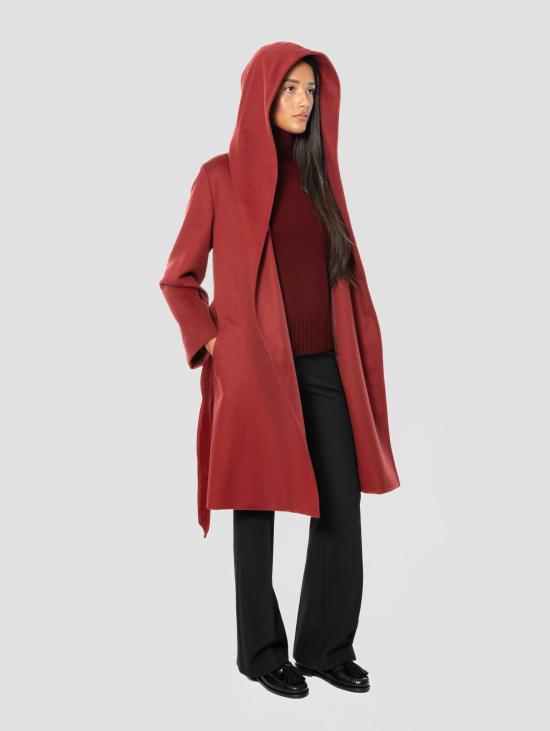 26FW 막스마라 코트 카포토 아 베스타글리아 콘 카푸치오 보르도 - MAX MARA