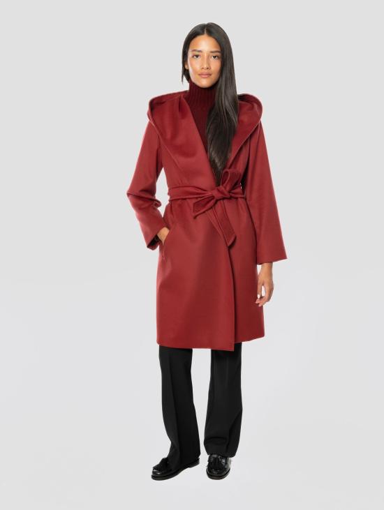 26FW 막스마라 코트 카포토 아 베스타글리아 콘 카푸치오 보르도 - MAX MARA