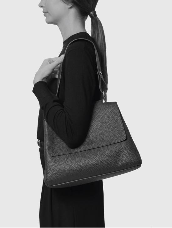 26FW 오르치아니 토트백 Borsa Sveva a Mano Media Nero - ORCIANI