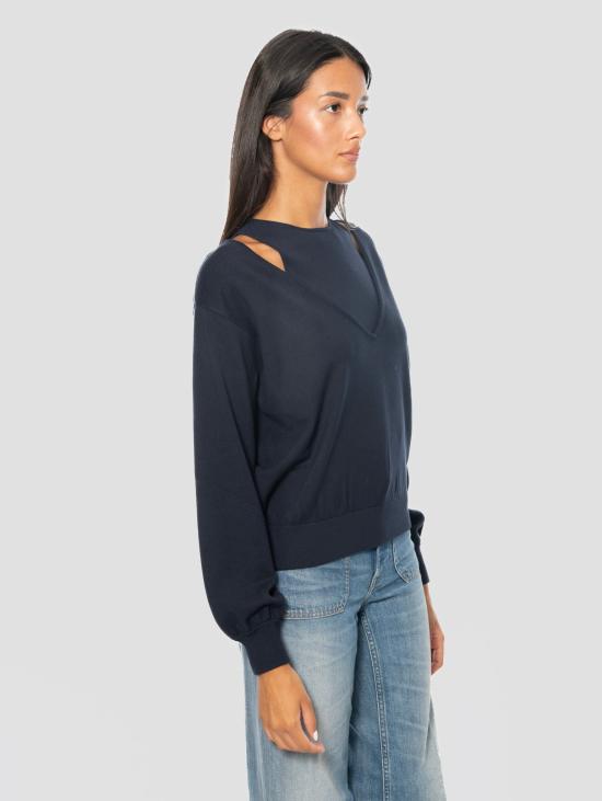 26FW 막스마라 스웨터 Maglia Blu의 Coordinato Maglia a V e 탑 스마니카토 - MAX MARA