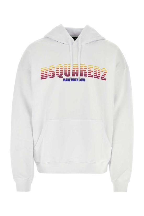  디스퀘어드2 후드 티셔츠 Dsquared2 코튼 스웨트셔츠 화이트