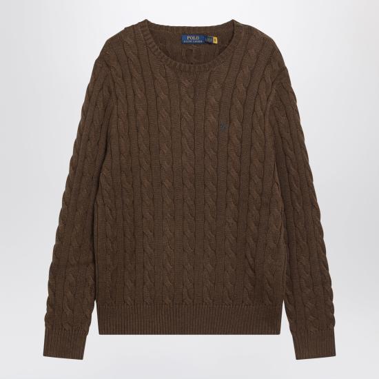 25FW 폴로 랄프로렌 로고 자수 케이블 니트 스웨터 710775885520CO Beige