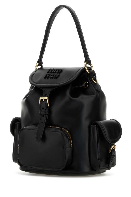 26FW 미우미우 가죽 백팩 가죽 백팩 5BZ043VOOM2CRW F0002 Black - MIU MIU