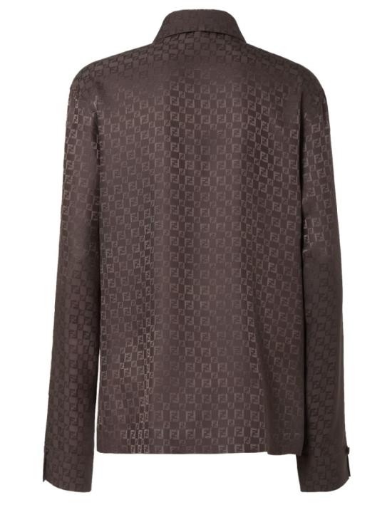 펜디 실크 FF 자카드 셔츠 FS8287 AUQGF1T6H Brown - FENDI