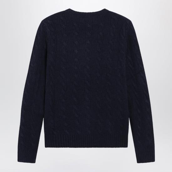 26FW 폴로 랄프로렌 폴로 자수 케이블 니트 스웨터 211971865003WO Blue - POLO RALPH LAUREN