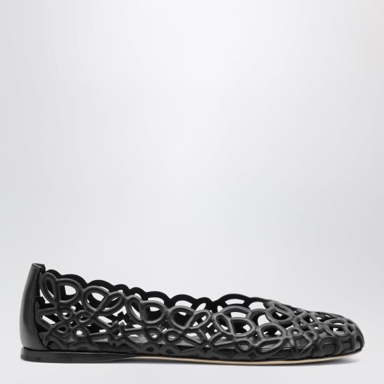 26FW 로에베 페탈 아나그램 램스킨 발레리나 LLST466X17LE Black
