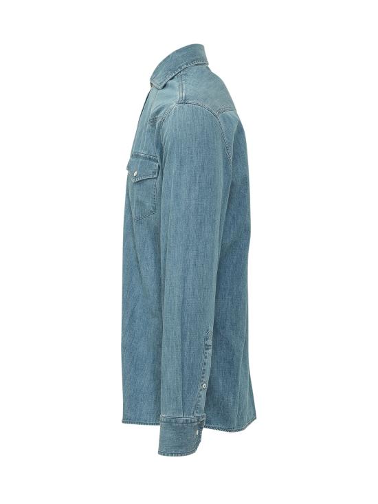 26FW 브루넬로 쿠치넬리 이지 핏 라이트웨이트 데님 셔츠 MH1924008 C8333 MED WASH DENIM - BRUNELLO CUCINELLI