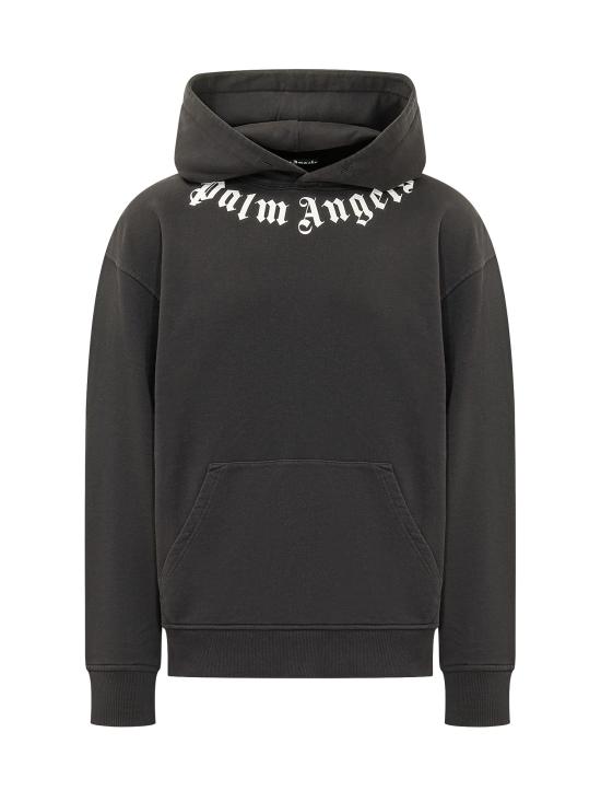 26FW 팜앤젤스 후드 티셔츠 PAMBB03F26FL01 1003 BLACK OFF WHITE