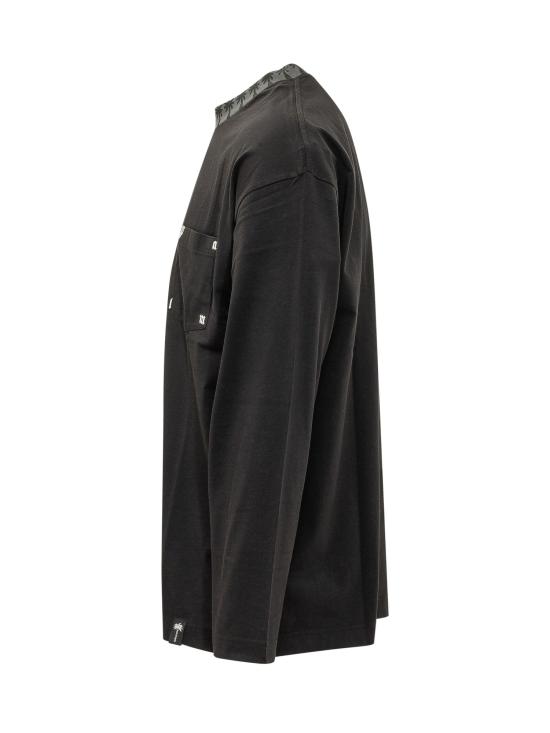26FW 팜앤젤스 긴팔 티셔츠 PAMAB02F26JR01 1003 BLACK OFF WHITE - PALM ANGELS