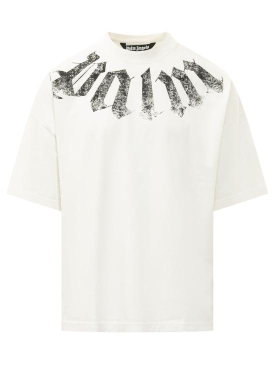 26FW 팜앤젤스 반팔 티셔츠 PAMAA03F26JR01 0310 OFF WHITE BLACK