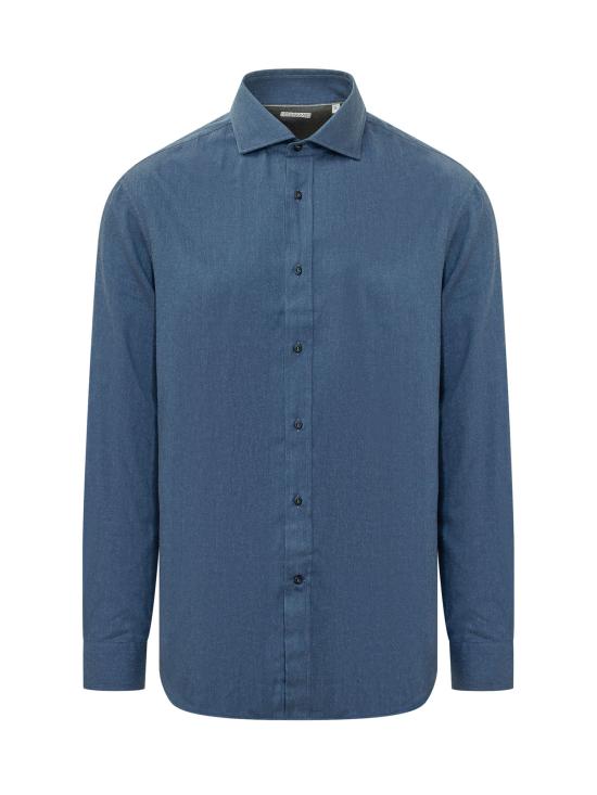 26FW 브루넬로 쿠치넬리 긴팔 셔츠 MY6370627 C018 OCEAN BLUE