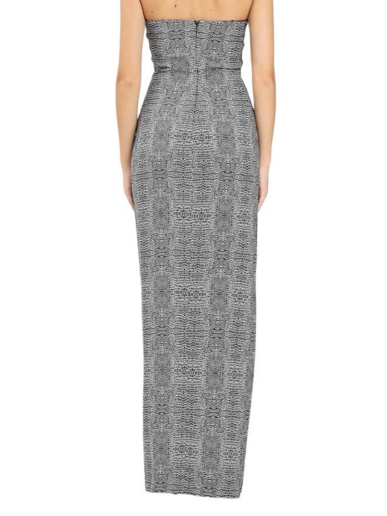 25FW 엘리자베타프랜치 롱 원피스 코르셋 탑과 옆트임이 있는 라이크라 맥시 드레스 - ELISABETTA FRANCHI