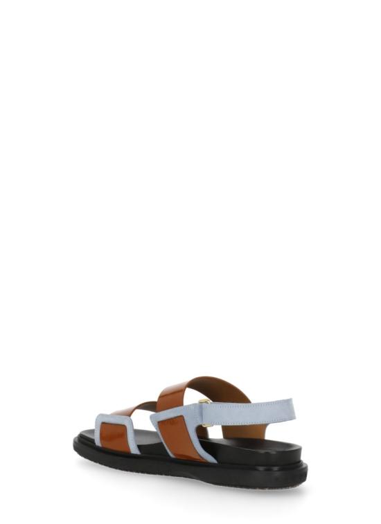 26SS 마르니 퍼스벨트 레더 더블 스트랩 샌들 FBMS018001P7615ZP083 Brown - MARNI