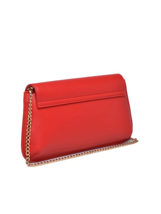 25FW 모스키노 크로스백 레드 폴리우레탄 스크립트 크로스바디 백 - MOSCHINO