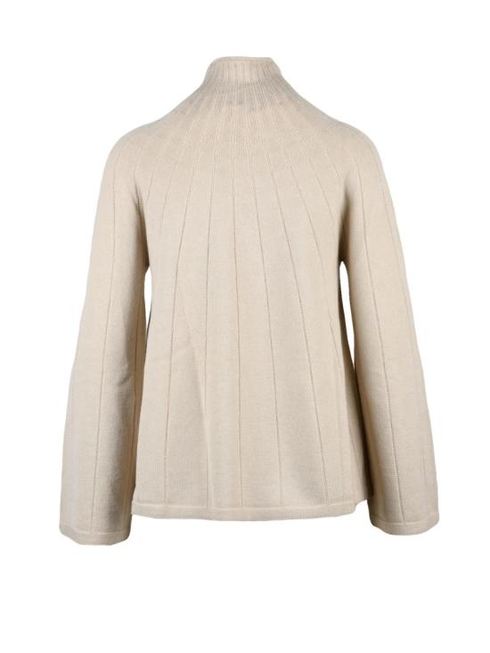 25FW MM 바이 막스마라 터틀넥 하이넥과 골지 질감이 돋보이는 플레어 니트 탑 - MM BY MAX MARA