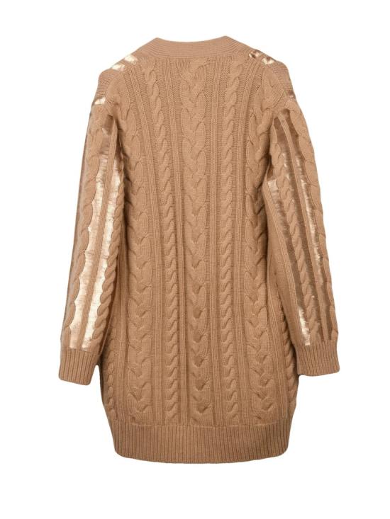 25FW 막스마라 가디건 베이지색 울 혼방 케이블 가디건 - MAX MARA