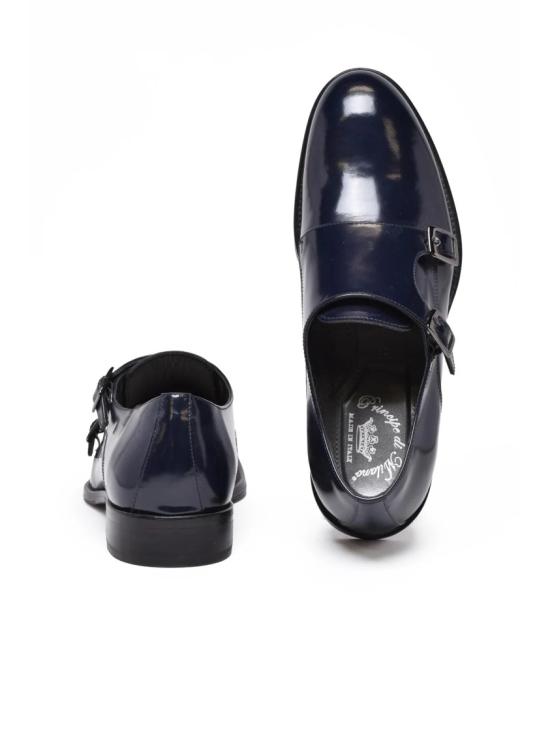 25FW Principe Di Milano 로퍼 파란색 가죽 몽크 스트랩 - OTHER BRANDS