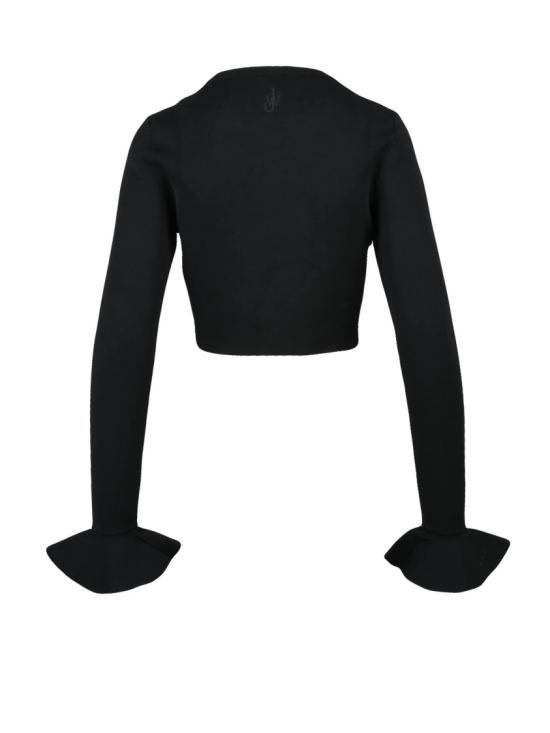 25FW JW앤더슨 스웨터 벨 커프스와 슬림한 실루엣이 돋보이는 블랙 니트 스웨터 - JW ANDERSON