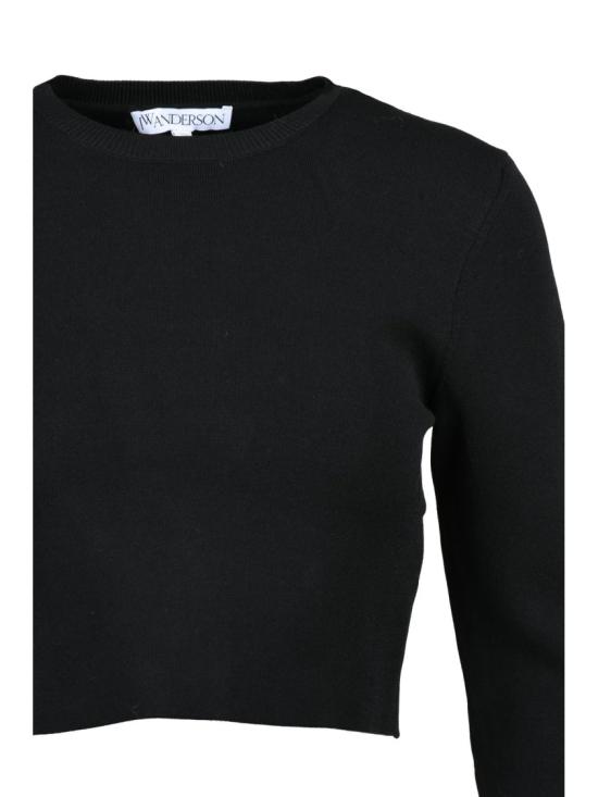 25FW JW앤더슨 스웨터 벨 커프스와 슬림한 실루엣이 돋보이는 블랙 니트 스웨터 - JW ANDERSON