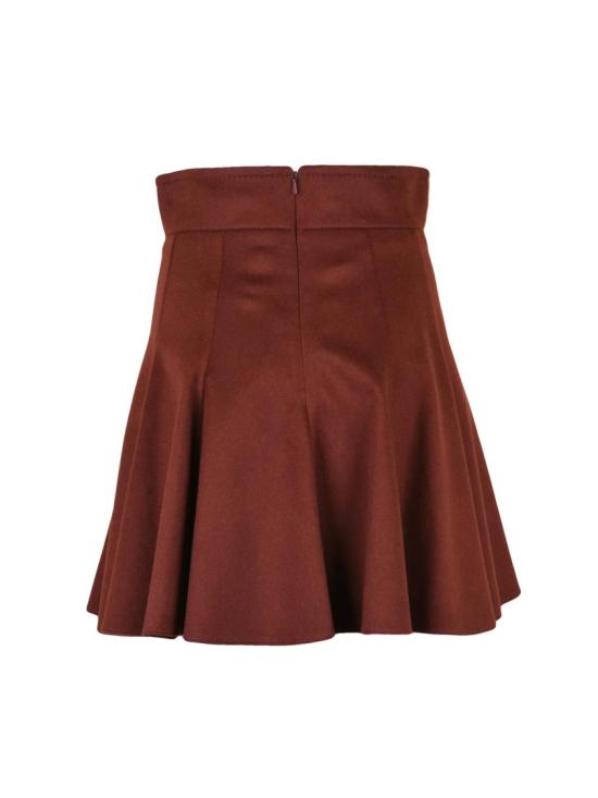 25FW 막스마라 미디 스커트 뒷면에 지퍼 여밈이 있는 플레어 스타일의 카멜색 - MAX MARA