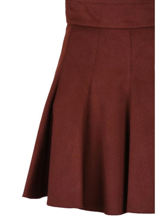 25FW 막스마라 미디 스커트 뒷면에 지퍼 여밈이 있는 플레어 스타일의 카멜색 - MAX MARA