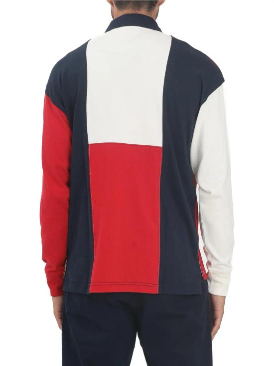 25FW 타미힐피거 폴로 티셔츠 레드/화이트 컬러 블록 코튼 폴로 셔츠 - TOMMY HILFIGER