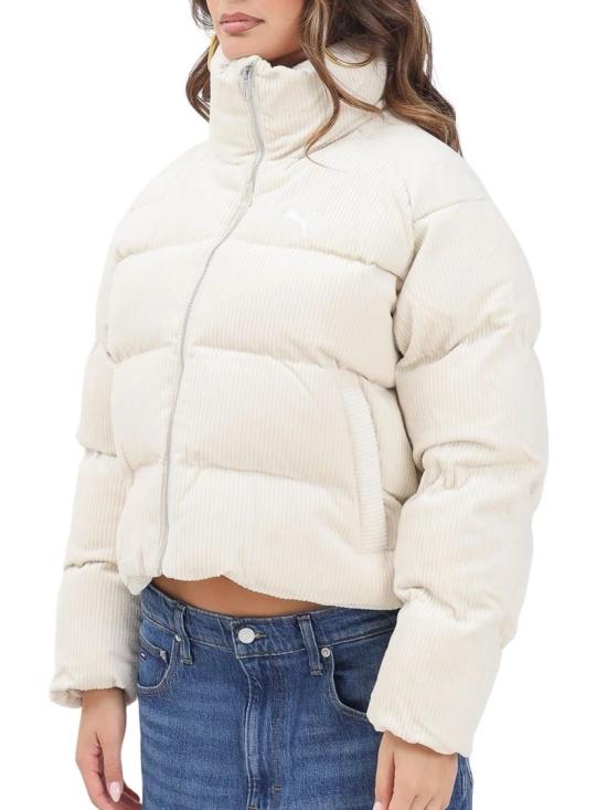 25FW 푸마 숏패딩 화이트 폴리에스터 벨벳 다운 재킷