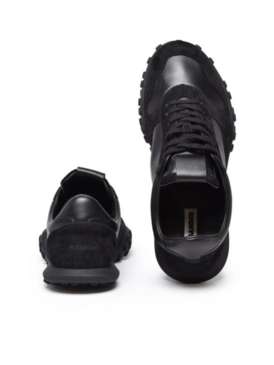 25FW 질샌더 스니커즈 블랙 가죽 스웨이드 - JIL SANDER