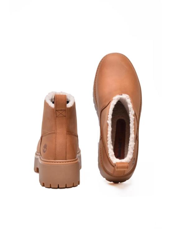 25FW 팀버랜드 부츠 갈색 가죽 청키 앵클 - TIMBERLAND