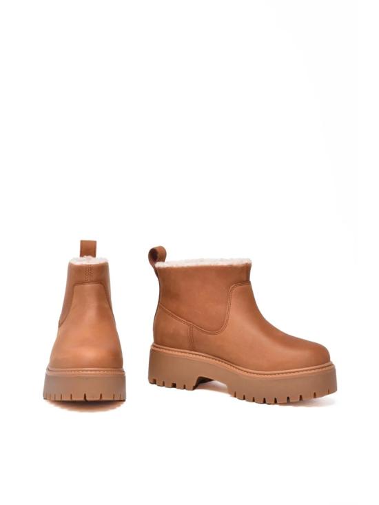 25FW 팀버랜드 부츠 갈색 가죽 청키 앵클 - TIMBERLAND