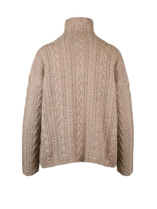 25FW 막스마라 터틀넥 질감이 있는 케이블 니트 스웨터 (하이 크루넥) - MAX MARA