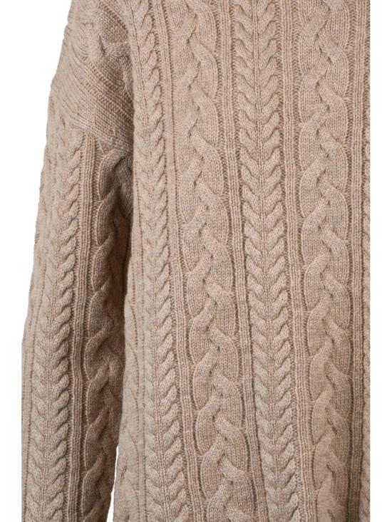25FW 막스마라 터틀넥 질감이 있는 케이블 니트 스웨터 (하이 크루넥) - MAX MARA