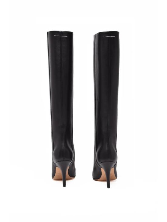 25FW MM6 메종마르지엘라 부츠 블랙 가죽 뾰족코 - MM6 MAISON MARGIELA