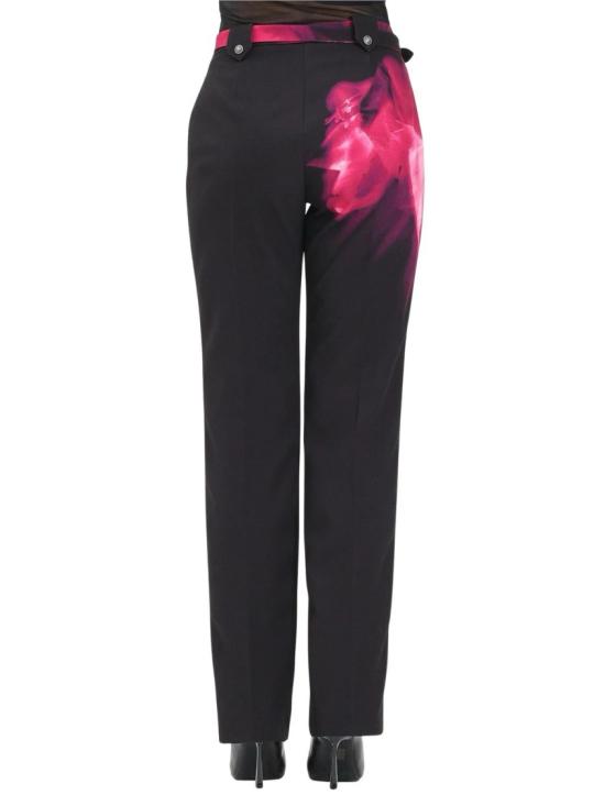 25FW 베르사체 스트레이트 팬츠 꽃무늬 프린트가 있는 시가렛 와 어울리는 벨트 - VERSACE