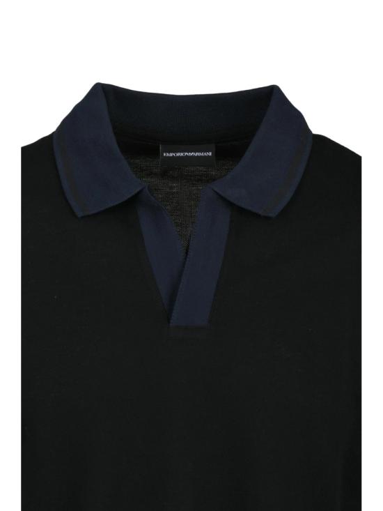 25SS 엠포리오 아르마니 폴로 티셔츠 검정색 면 일반 폴로 셔츠 - EMPORIO ARMANI