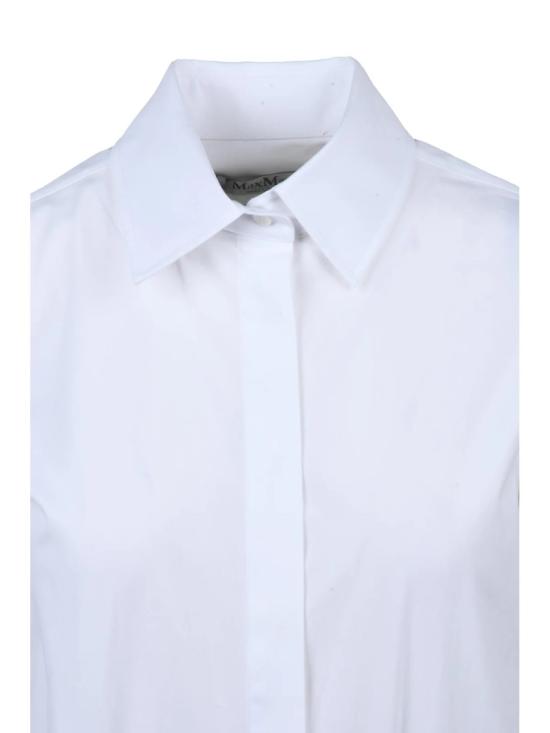 25FW 막스마라 바디수트 티셔츠 화이트 코튼 스트레치 바디수트 - MAX MARA