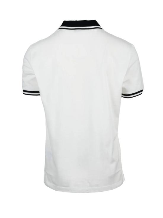 25SS 엠포리오 아르마니 폴로 티셔츠 흰색 면 골지 폴로 셔츠 - EMPORIO ARMANI
