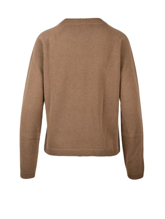 25FW 막스마라 스웨터 다마스코 크루넥 스웨터, 리치 브라운 울-캐시미어 혼방 소재 - MAX MARA