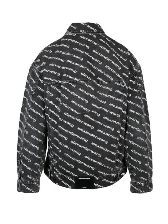 25FW 알렉산더 왕 데님 자켓 회색 면 로고 재킷 - ALEXANDER WANG
