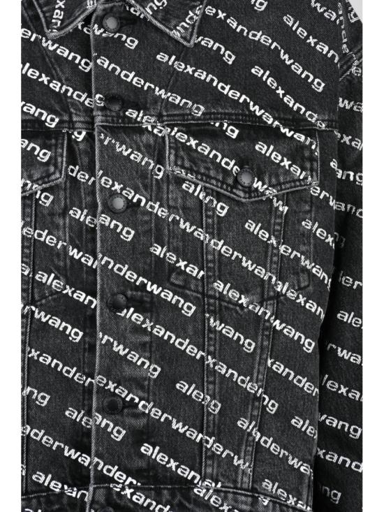 25FW 알렉산더 왕 데님 자켓 회색 면 로고 재킷 - ALEXANDER WANG