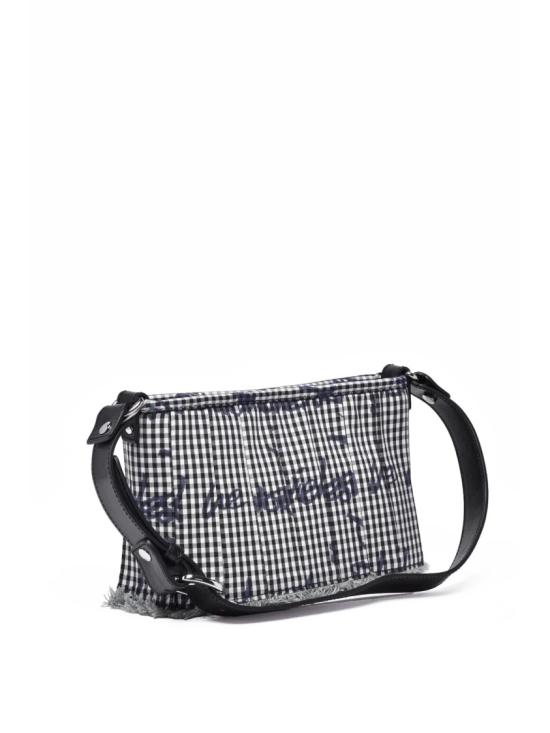 25FW 비비안웨스트우드 크로스백 흰색 폴리에스터 깅엄 - VIVIENNE WESTWOOD