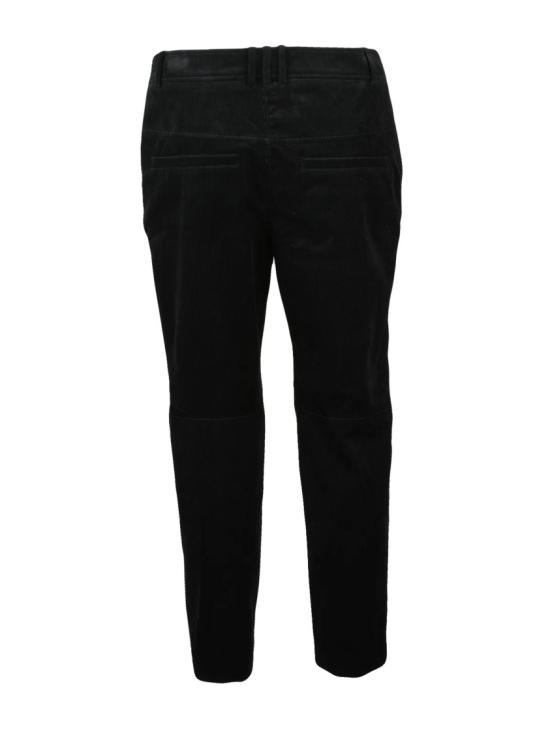 25FW 발망 트레이닝/조거 팬츠 지퍼 여밈과 포켓 디테일이 있는 맞춤형 블랙 벨벳 - BALMAIN
