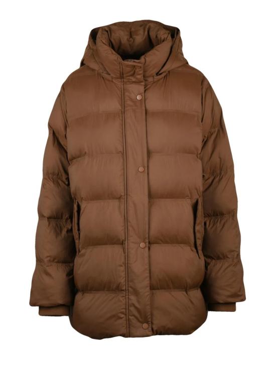 25FW 페니 블랙 패딩 갈색 폴리아미드 후드 다운 재킷