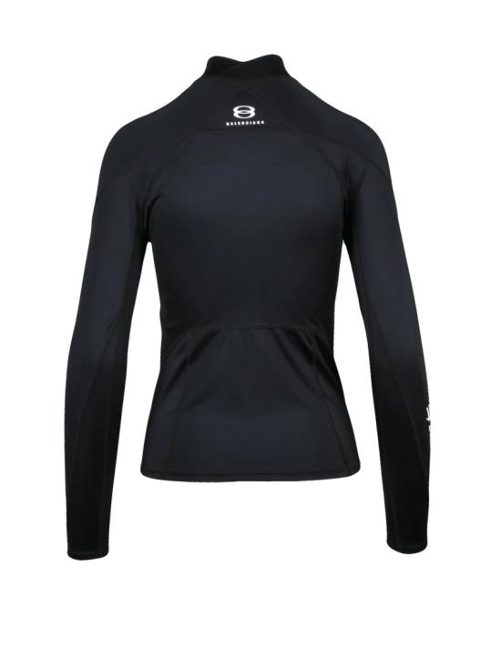 25FW 발렌시아가 긴팔 티셔츠 모던한 실루엣의 몸에 꼭 맞는 블랙 라이크라 - BALENCIAGA