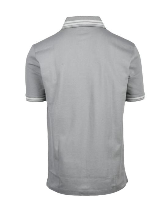25SS 엠포리오 아르마니 폴로 티셔츠 회색 면 스트라이프 폴로 셔츠 - EMPORIO ARMANI