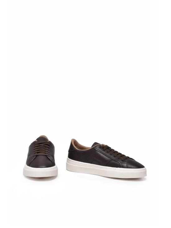 25FW 산토니 스니커즈 갈색 가죽 해머드 - SANTONI