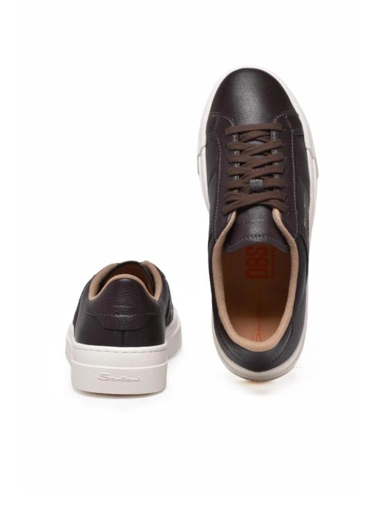 25FW 산토니 스니커즈 갈색 가죽 해머드 - SANTONI