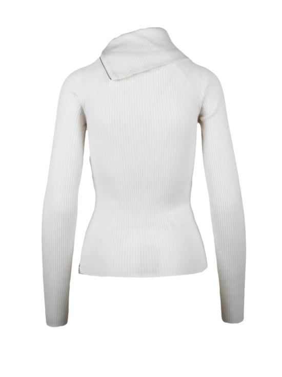 25FW 스포트막스 터틀넥 골지 터틀넥 스웨터 (비대칭 지퍼 디테일) - SPORTMAX