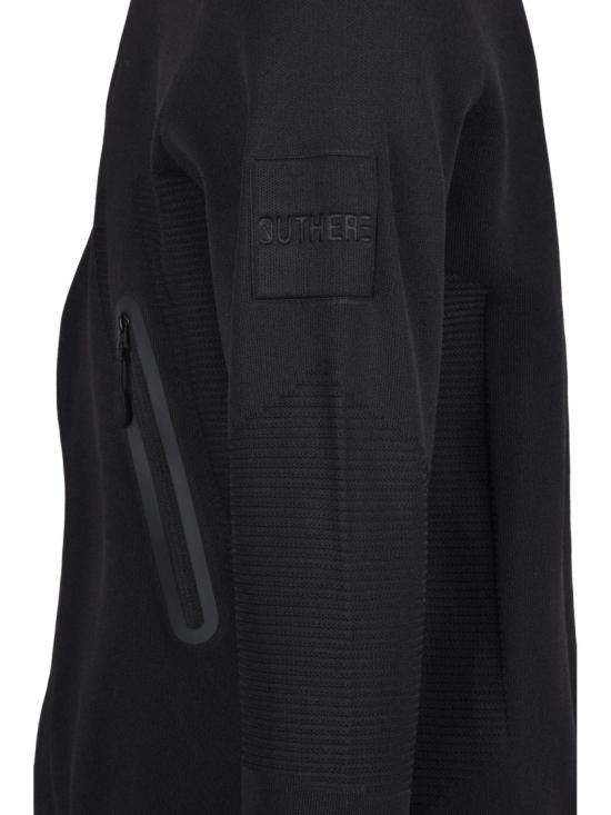 25FW 아웃데어 후드 티셔츠 검정색 폴리에스터 기능성 스웨트셔츠 - OUTHERE